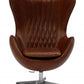 Brown Full Leather Fireproof Foam Chair By Homeroots | Accent Chairs | Modishstore - 3