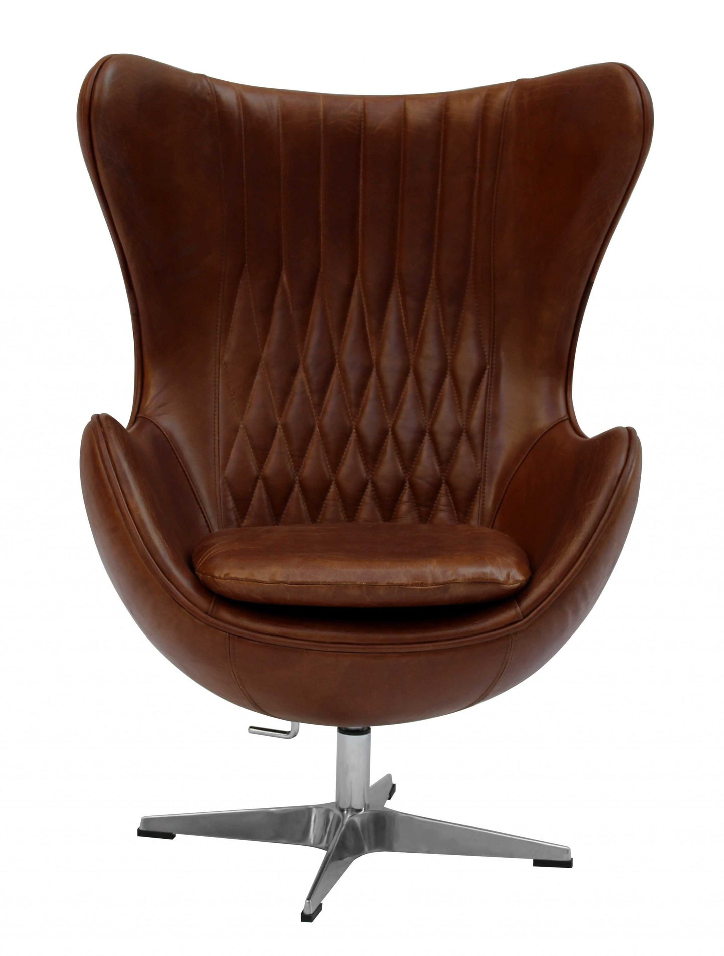 Brown Full Leather Fireproof Foam Chair By Homeroots | Accent Chairs | Modishstore - 3