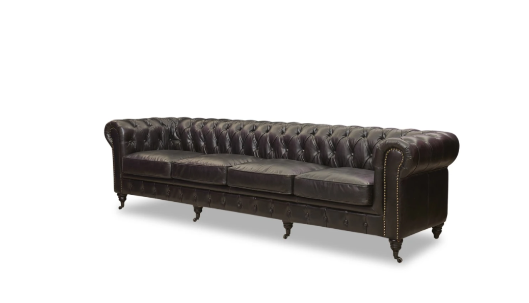 Black Classic Sofa 4 Places By Homeroots | Sofas | Modishstore - 2