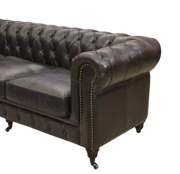 Black Classic Sofa 4 Places By Homeroots | Sofas | Modishstore - 5