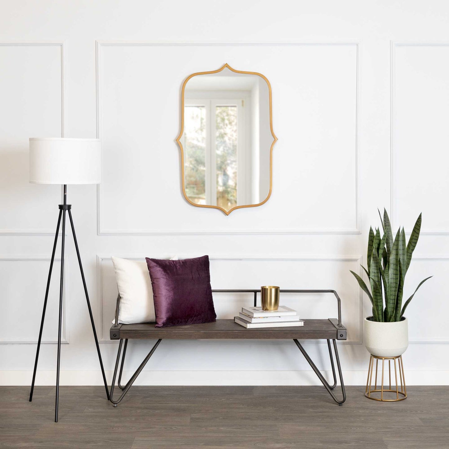 Antiqued Gold Scallop Framed Mirror By Homeroots | Mirrors | Modishstore