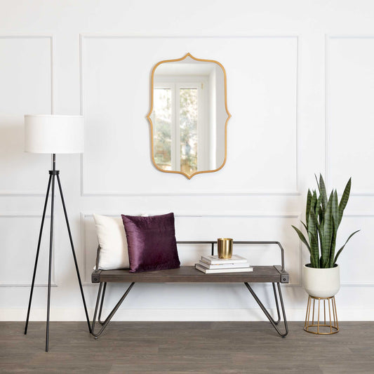 Antiqued Gold Scallop Framed Mirror By Homeroots | Mirrors | Modishstore