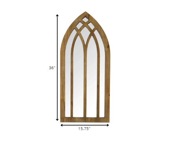 36" Gothic Inspired Arch Wood Wall Mirror By Homeroots | Wall Decor | Modishstore - 4