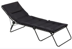 Premium Black Steel Black Cushion Chaise Lounge By Homeroots