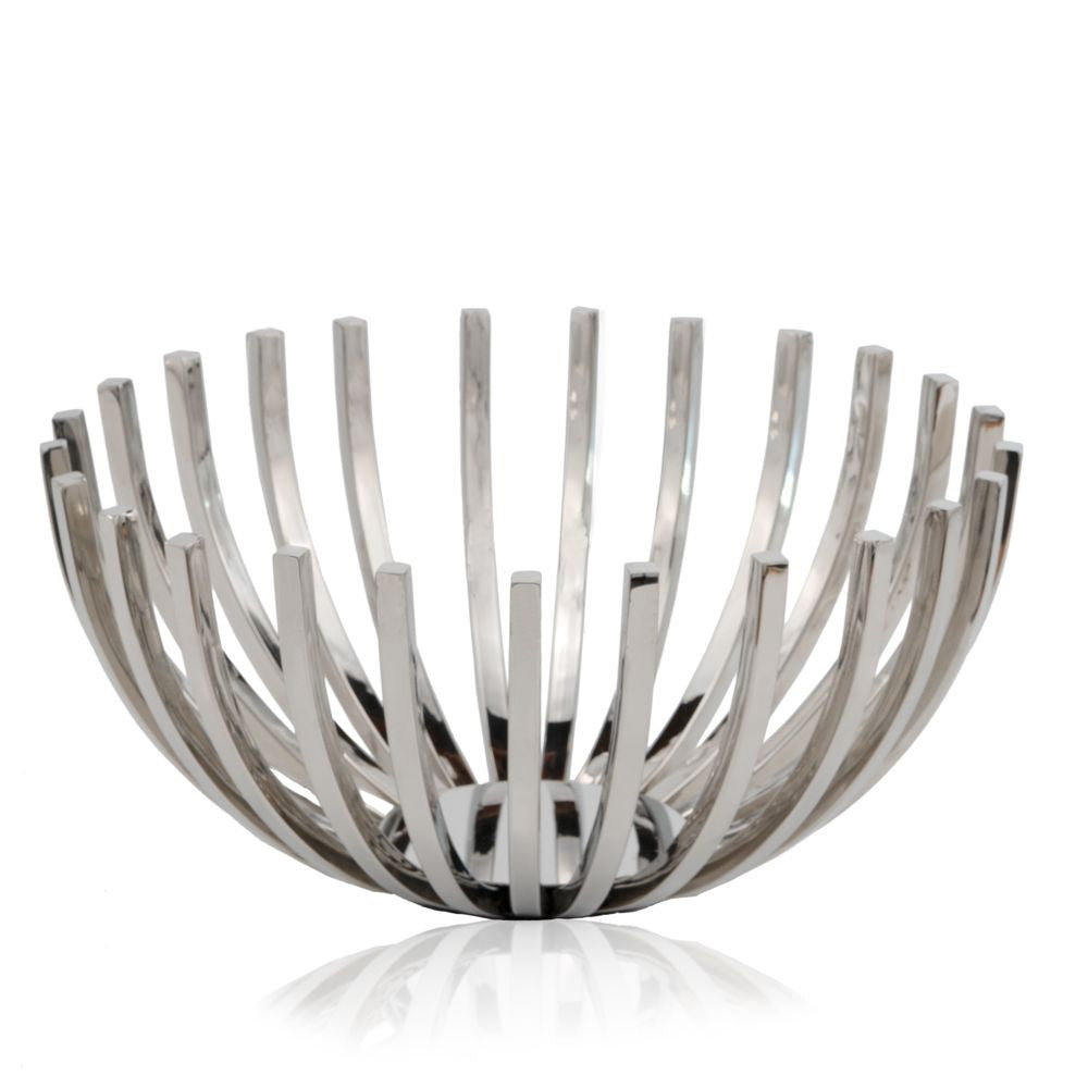 14' Round Stainless Steel Modern Open Centerpiece Bowl By Homeroots | Decorative Bowls | Modishstore