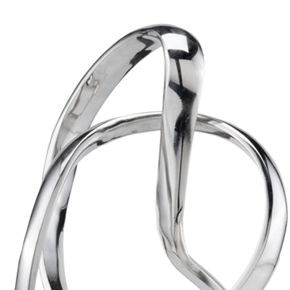 Silver and White Aluminum and Marble Abstract Sculpture By Homeroots | Sculptures | Modishstore - 4