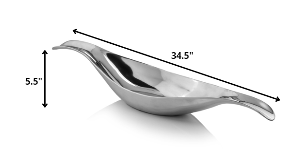 Silver Aluminum Long Wavy Bowl By Homeroots | Decorative Bowls | Modishstore - 2