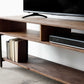 Warm Dark Finish Maple And Steel TV Stand and Media Center By Homeroots | TV Stands | Modishstore