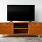 Warm Natural Cherry And Steel TV Stand or Media Center By Homeroots | TV Stands | Modishstore - 3