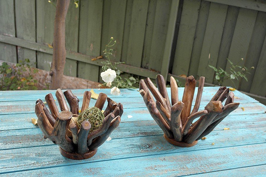 Garden Age Supply Harini Driftwood Branch Bowls - Set Of 2 | Decorative Bowls | Modishstore