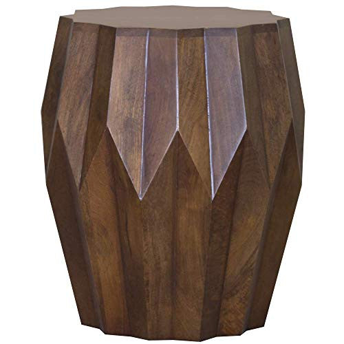 Boho Geo Brown Solid Wood End or Side Table By Homeroots | Side Tables | Modishstore