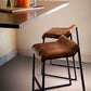 Modern Swatches Brown Leather Counter Stool By Homeroots | Counter Stools | Modishstore