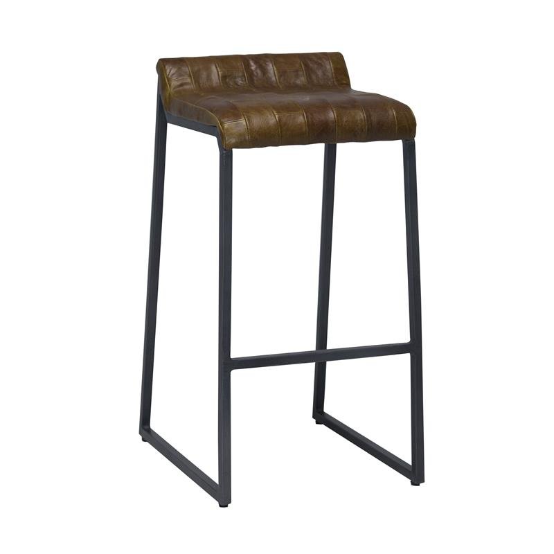 Modern Swatches Brown Leather Counter Stool By Homeroots | Counter Stools | Modishstore - 2