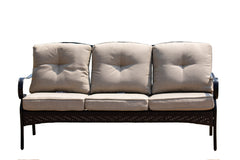 Black Steel Sofa with Beige Cushions By Homeroots - 374050