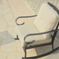 Black Steel Patio Rocking Chair with Beige Cushions By Homeroots | Rocking Chairs | Modishstore - 3