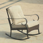Black Steel Patio Rocking Chair with Beige Cushions By Homeroots | Rocking Chairs | Modishstore - 6