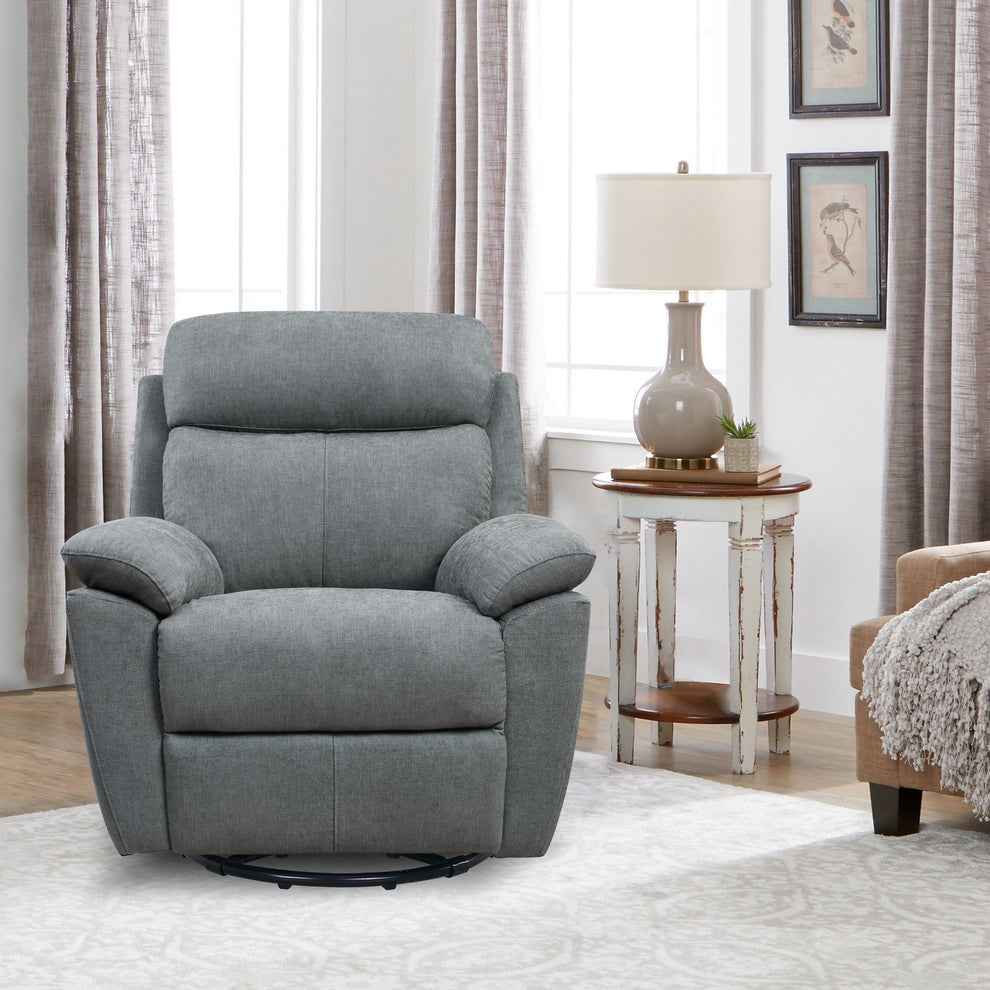 35" Gray Fabric Power Recliner with USB By Homeroots | Recliners | Modishstore - 5