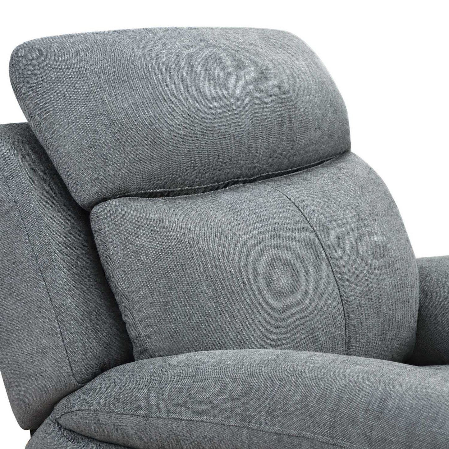 35" Gray Fabric Power Recliner with USB By Homeroots