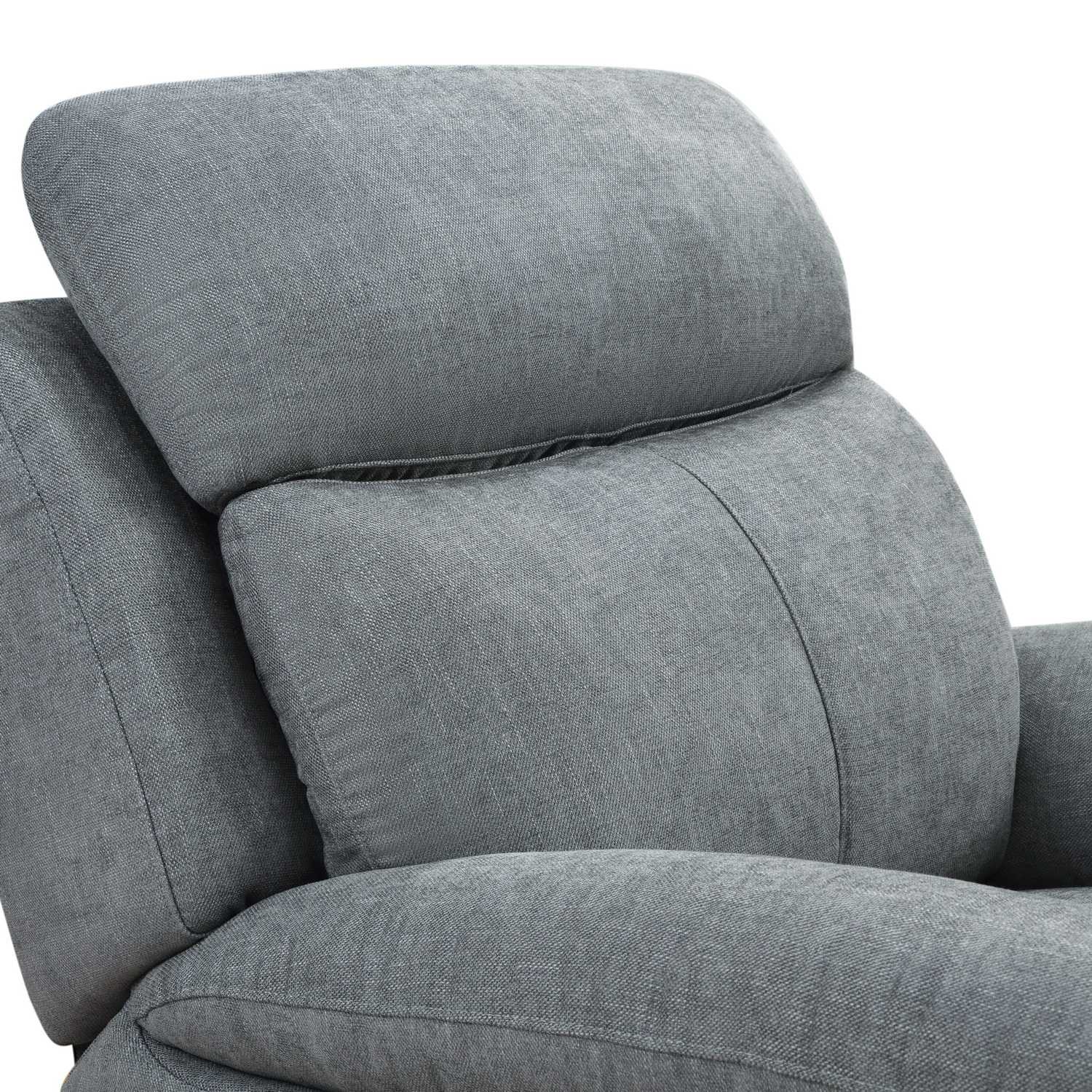 35" Gray Fabric Power Recliner with USB By Homeroots | Recliners | Modishstore - 4