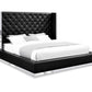 Black Faux Leather Bed King By Homeroots | Beds | Modishstore - 2