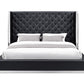 Black Faux Leather Bed King By Homeroots | Beds | Modishstore - 3