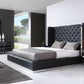 Black Faux Leather Bed King By Homeroots | Beds | Modishstore - 5