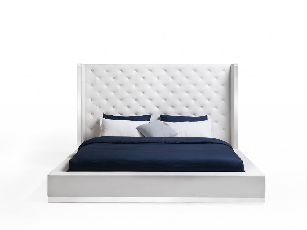 Black Faux Leather Bed King By Homeroots | Beds | Modishstore - 8