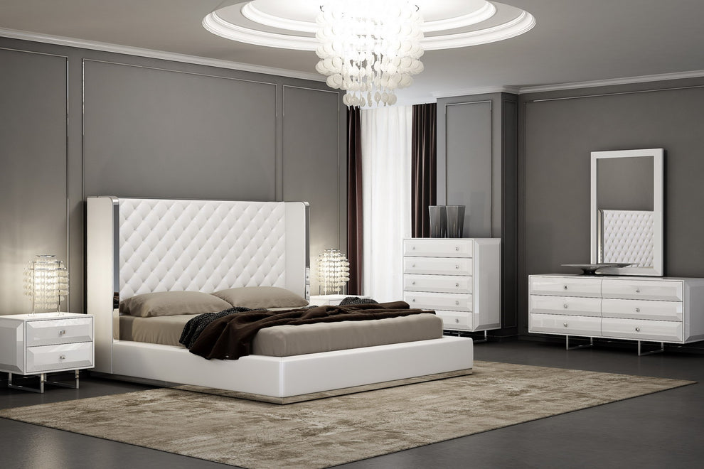 Black Faux Leather Bed King By Homeroots | Beds | Modishstore - 9