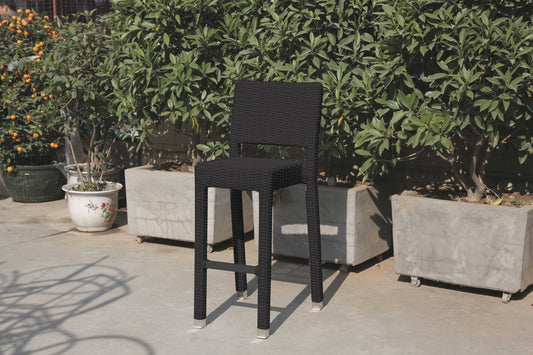 Black Aluminum And Wicker Bar Table Set Of By Homeroots | Bar Stools | Modishstore