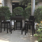 Black Aluminum And Wicker Bar Table Set Of By Homeroots | Bar Stools | Modishstore - 3