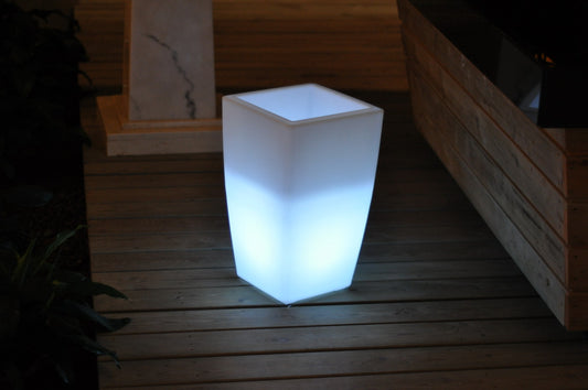 Multi PE Plastic Square LED Planter By Homeroots | Floor Lamps | Modishstore