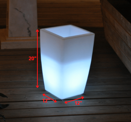 Multi PE Plastic Square LED Planter By Homeroots | Floor Lamps | Modishstore - 2