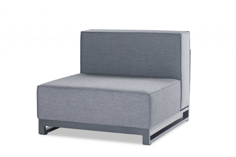 Gray Aluminum Modular Armless Chair By Homeroots | Accent Chairs | Modishstore - 2