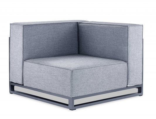 Gray Aluminum Modular Armless Corner By Homeroots | Accent Chairs | Modishstore