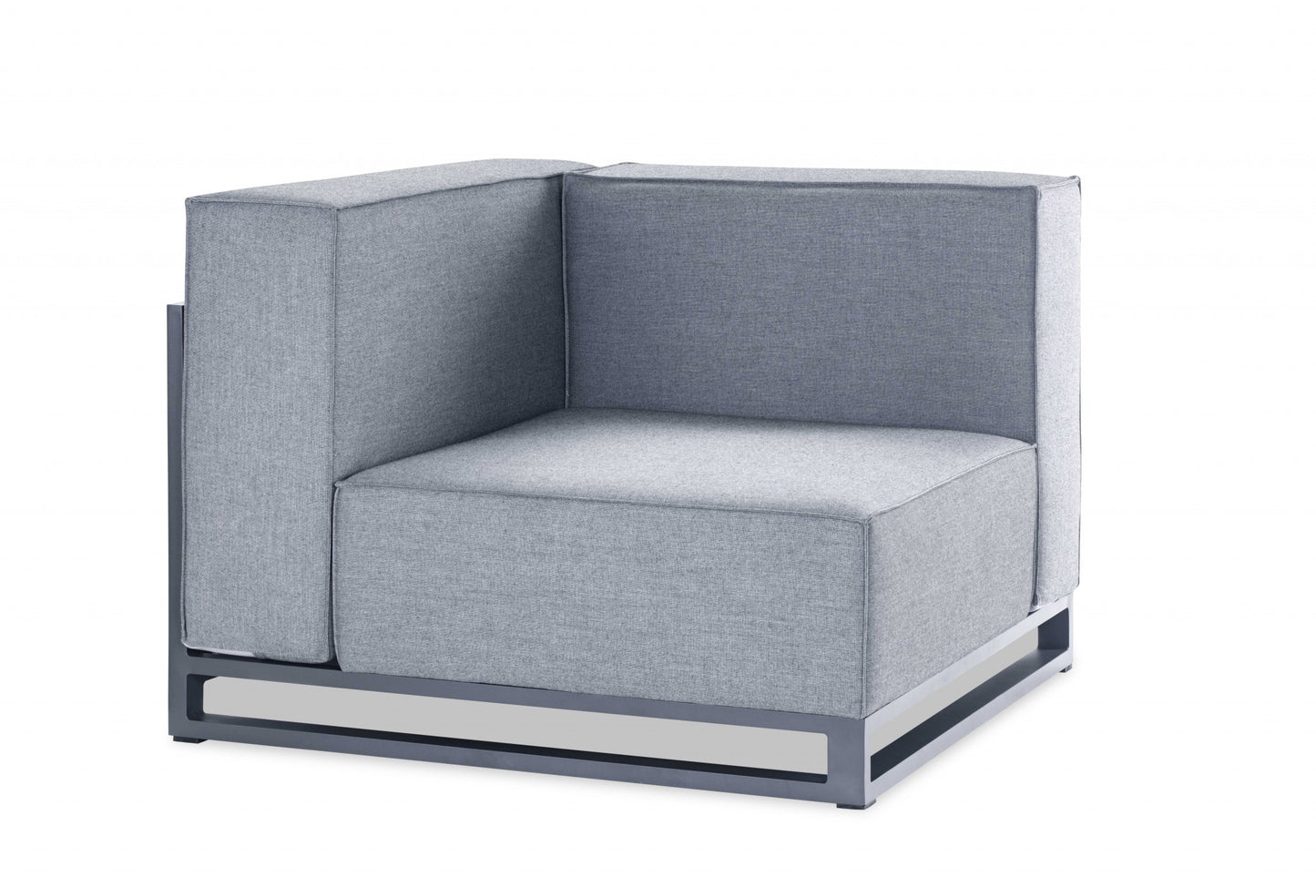 Gray Aluminum Modular Armless Corner By Homeroots | Accent Chairs | Modishstore - 2