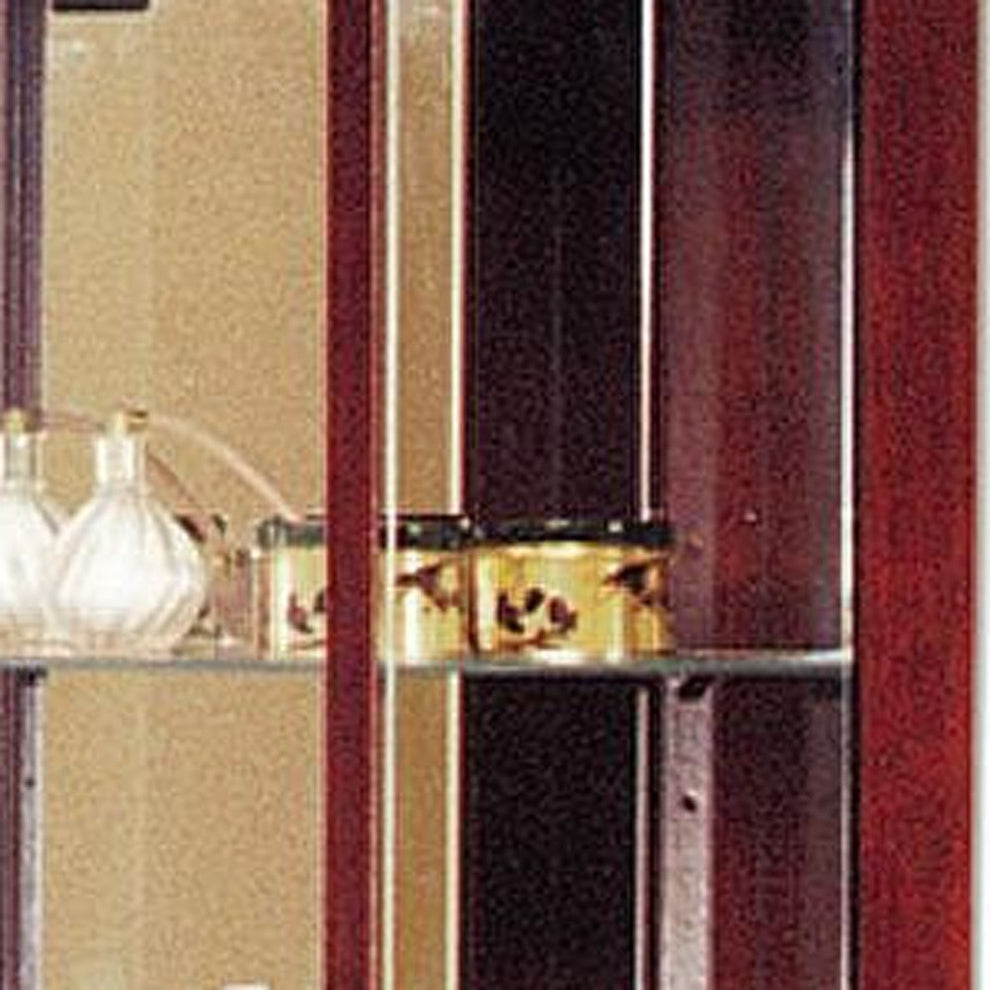 Cherry Glass Curio Cabinet By Homeroots | Cabinets | Modishstore - 6