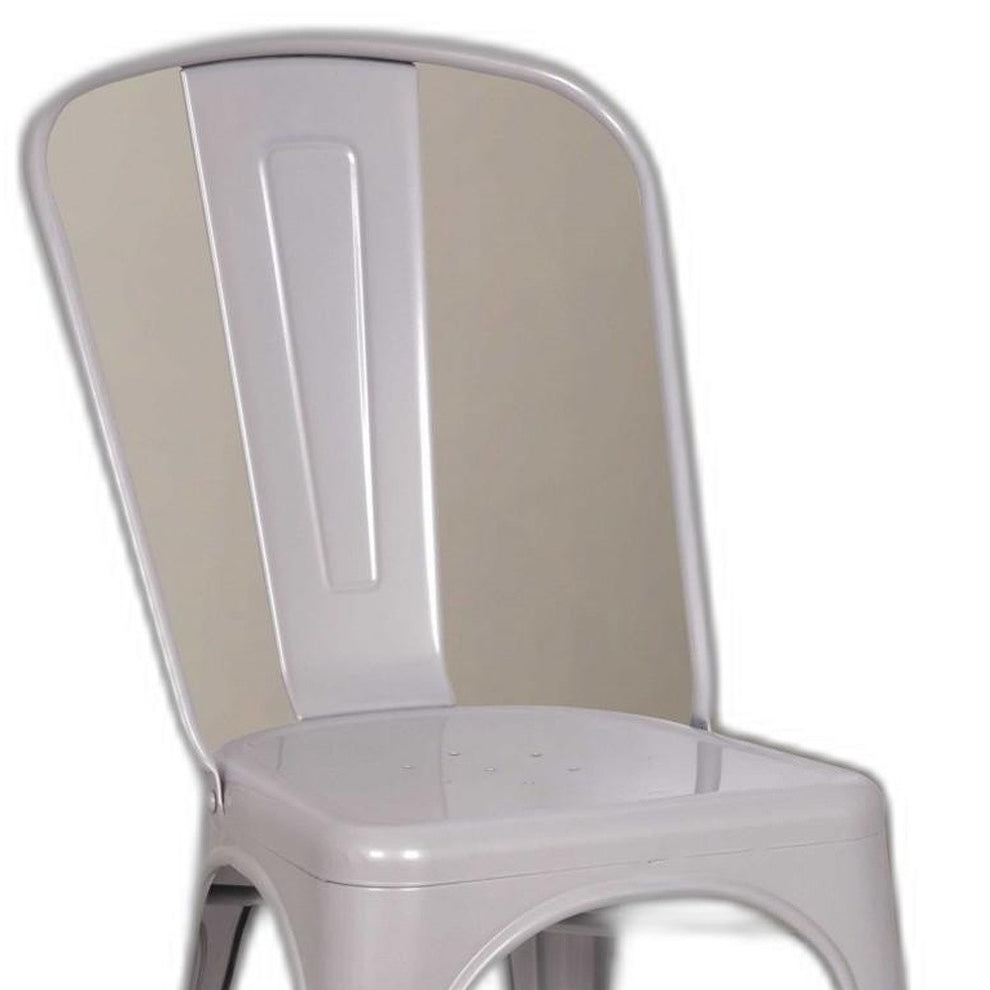 Silver Metal Side Chair Set Of 2 By Homeroots | Side Chairs | Modishstore - 4