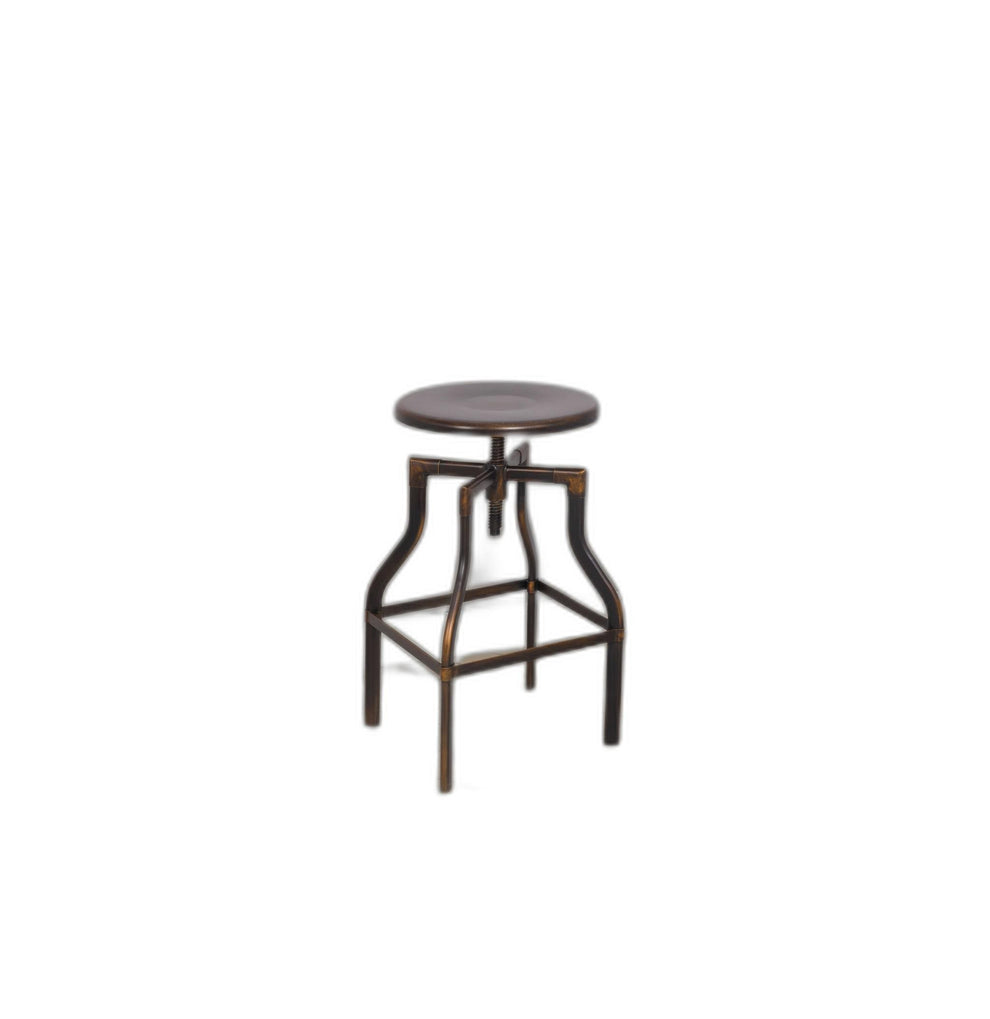Antique Copper Metal Adjustable Stool By Homeroots | Stools | Modishstore - 2