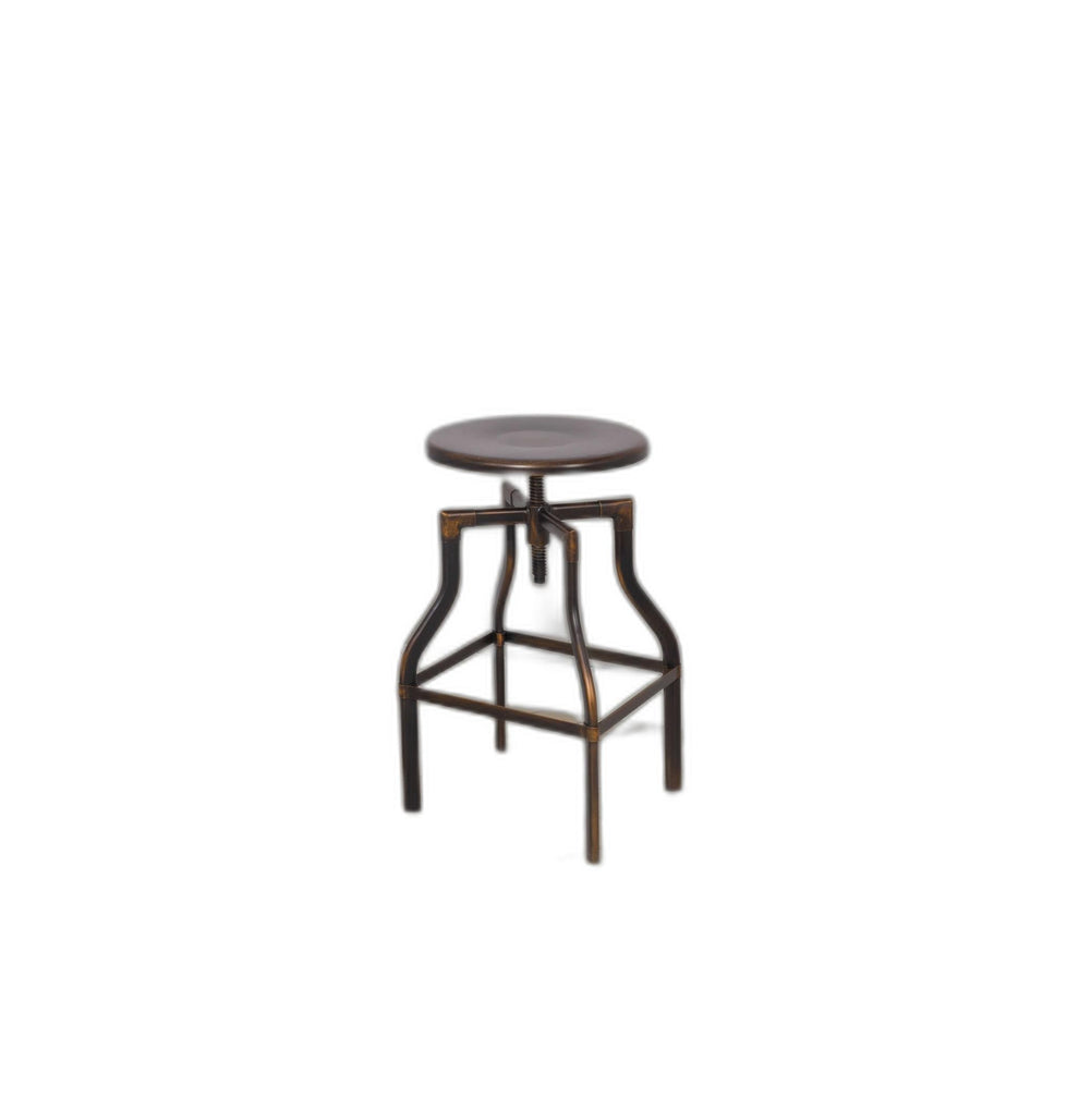 Antique Copper Metal Adjustable Stool By Homeroots | Stools | Modishstore - 3