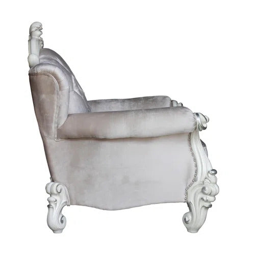 Ivory Wood Chair & Pillows By Homeroots | Accent Chairs | Modishstore - 2
