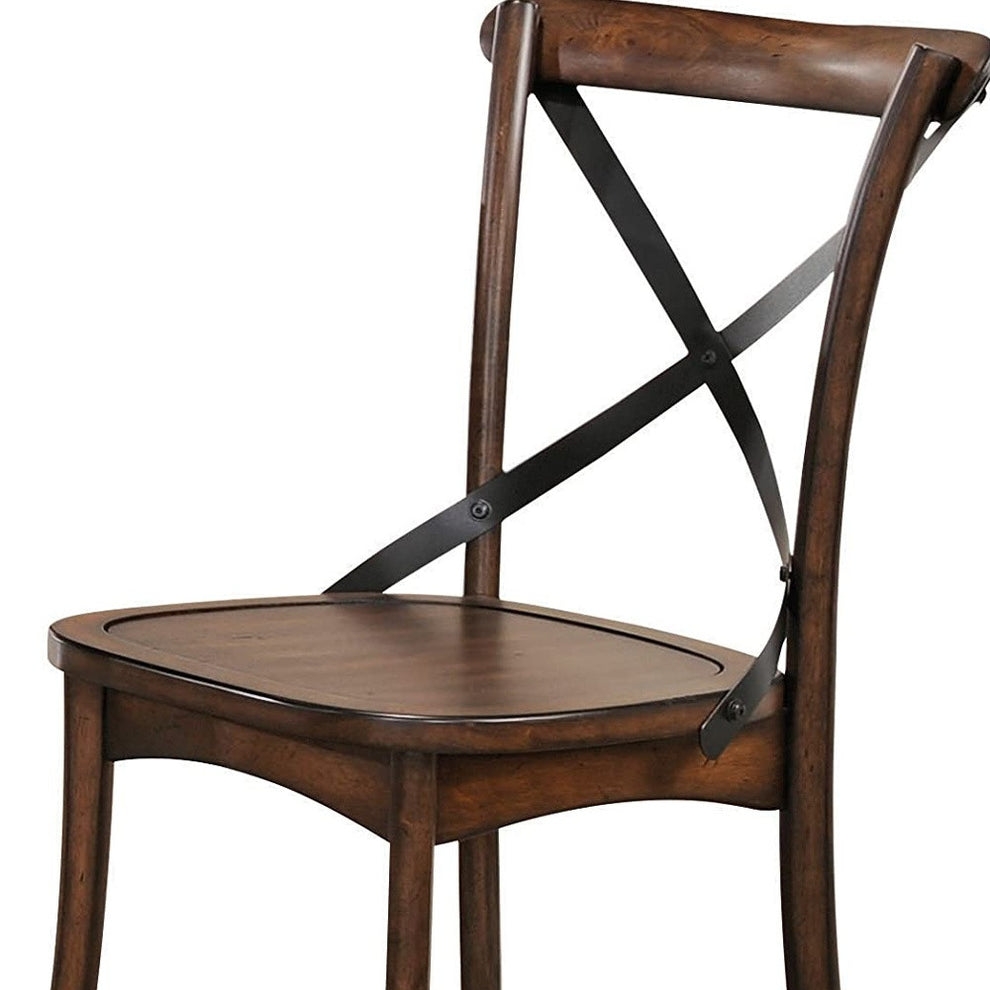 18" X 21" X 35" Dark Oak Black Wood Side Chair Set2 By Homeroots | Sofa Set | Modishstore - 2