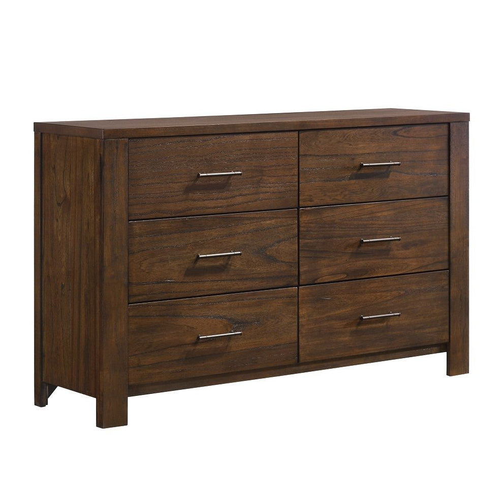 Oak Metal Dresser By Homeroots | Dressers | Modishstore - 2
