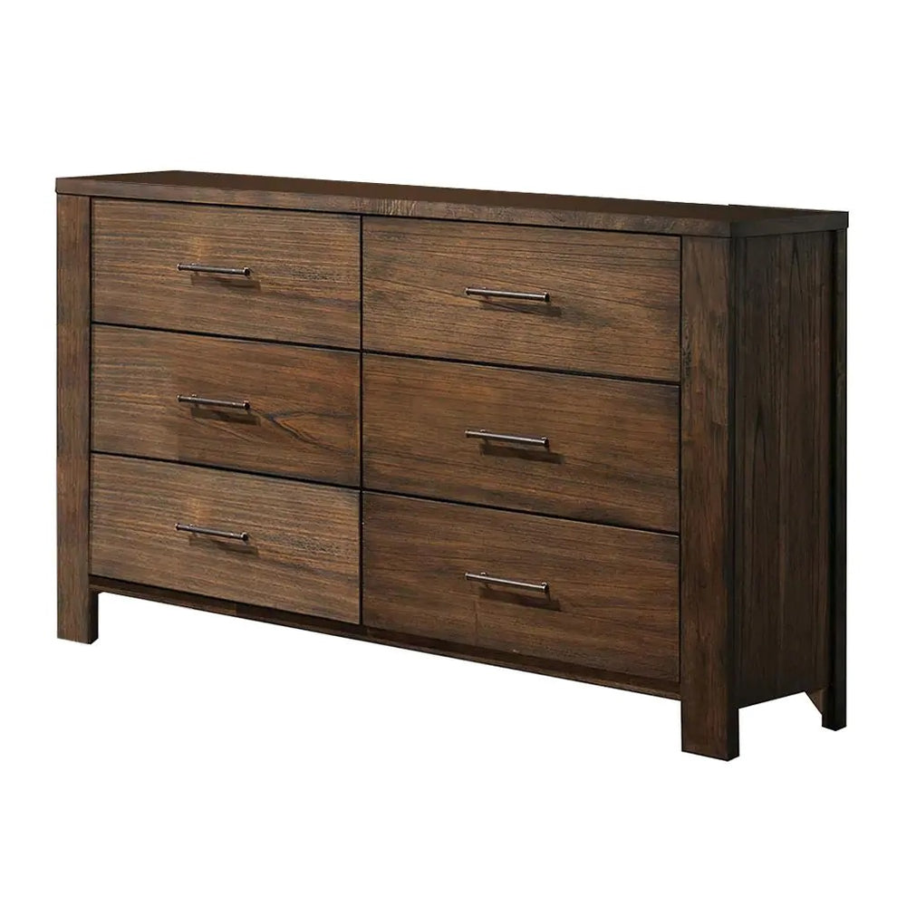 Oak Metal Dresser By Homeroots | Dressers | Modishstore - 4