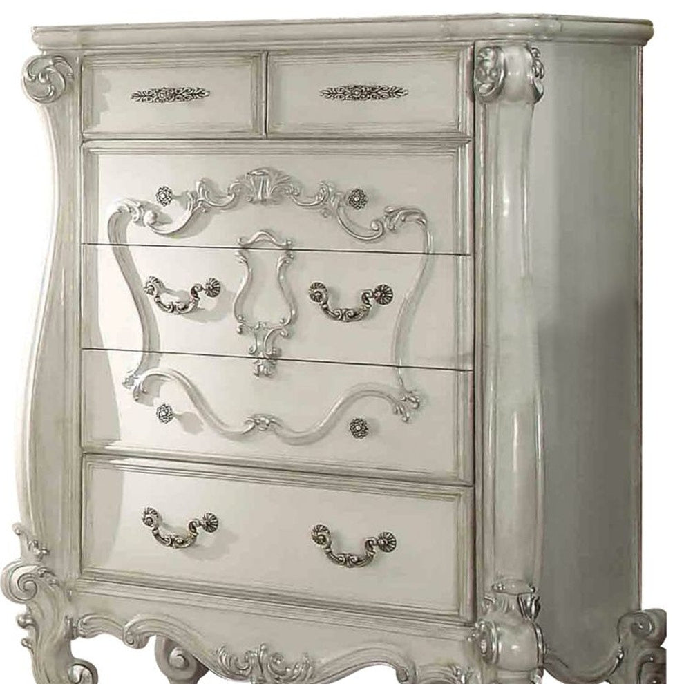 Bone White Wood Chest By Homeroots | Drawers | Modishstore - 3