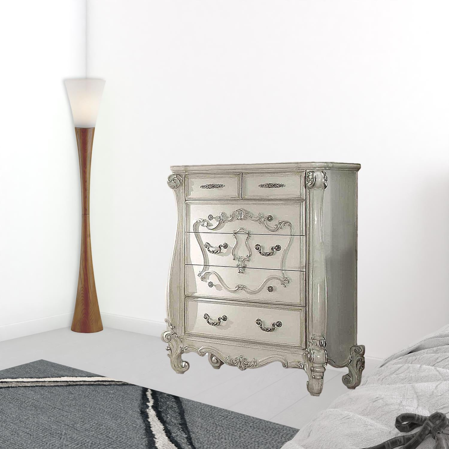 Bone White Wood Chest By Homeroots | Drawers | Modishstore - 2