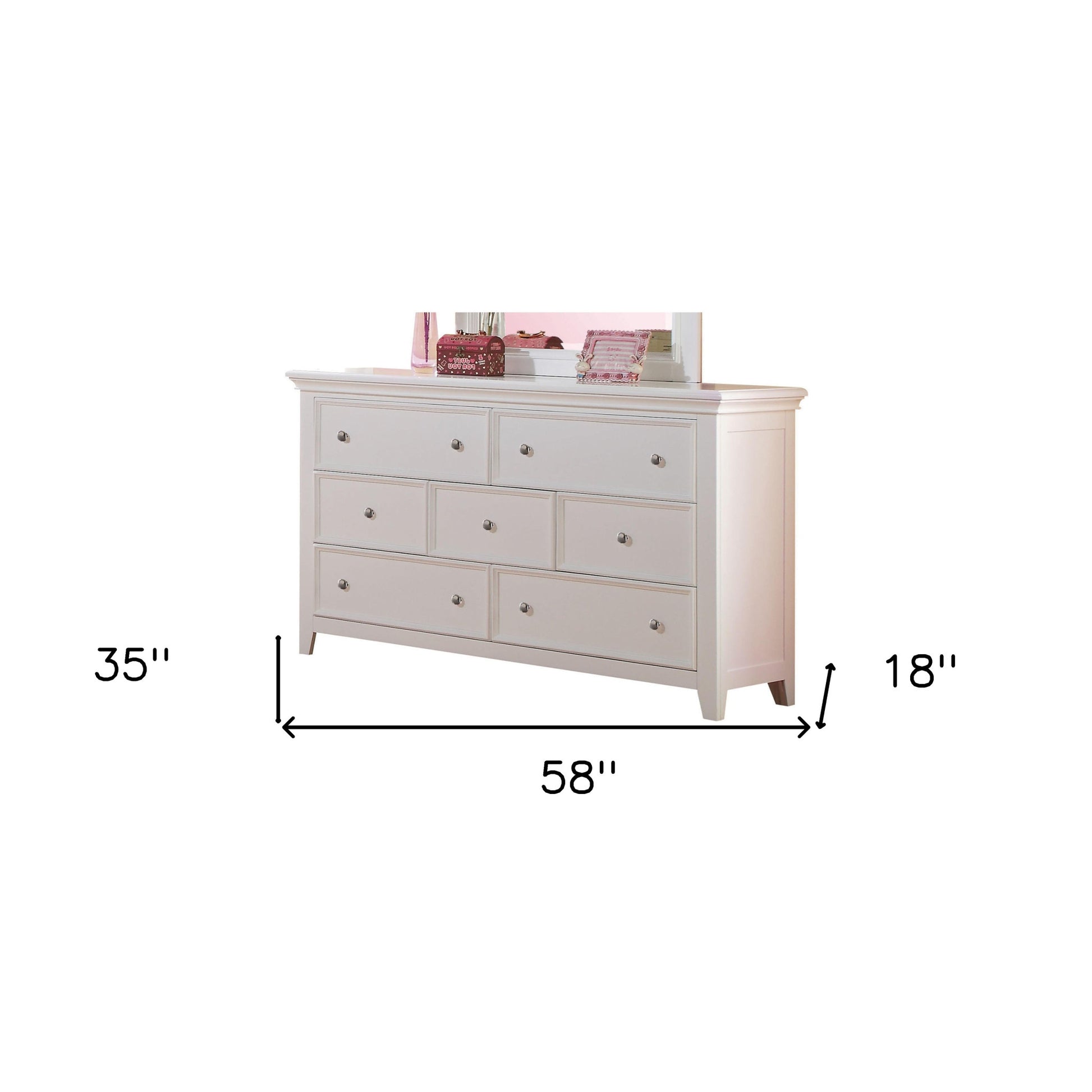 White Wood Dresser By Homeroots | Dressers | Modishstore - 3