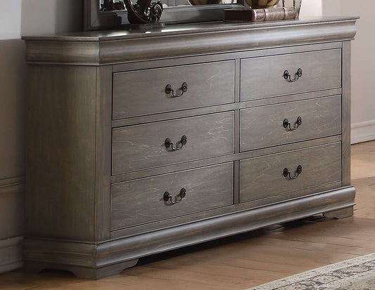 Antique Gray Wood Dresser By Homeroots