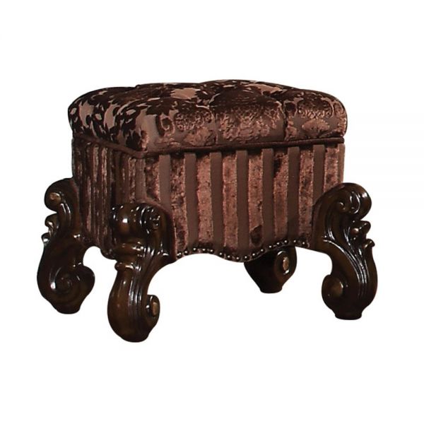 Cherry Oak Fabric Vanity Stool By Homeroots | Stools | Modishstore - 2