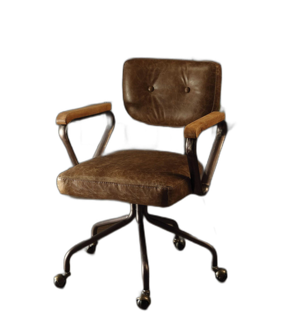 Vintage Whiskey Leather Office Chair By Homeroots | Office Chairs | Modishstore - 3