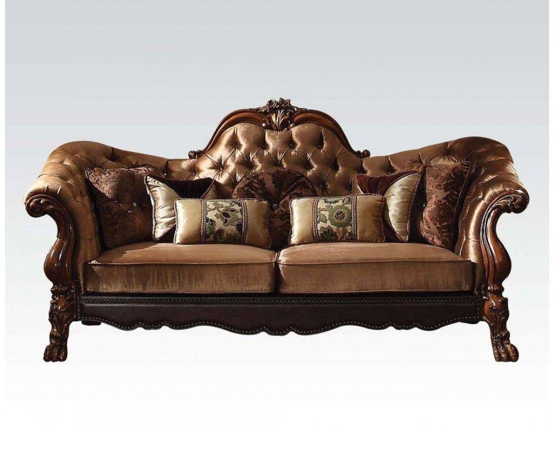 Golden Brown Velvet Loveseat W Pillows By Homeroots | Loveseats | Modishstore
